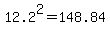 12.2%5E2=148.84