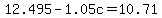 12.495-1.05c=10.71