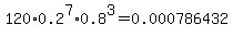 120%2A0.2%5E7%2A0.8%5E3=0.000786432