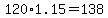 120%2A1.15=138