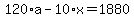 120%2Aa-10%2Ax=1880