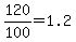 120%2F100=1.2