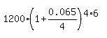1200%2A%281%2B0.065%2F4%29%5E%284%2A6%29