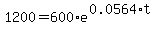 1200=600%2Ae%5E%280.0564%2At%29