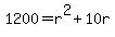 1200=r%5E2%2B10r
