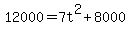 12000=7t%5E2%2B8000