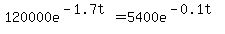 120000e%5E%28-1.7t%29=5400e%5E%28-0.1t%29