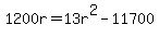 1200r=13r%5E2-11700