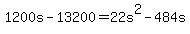 1200s+-+13200+=+22s%5E2+-+484s