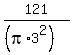 121%2F%28%28pi%2A3%5E2%29%29