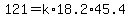 121=+k%2A18.2%2A45.4