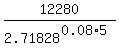 12280%2F2.71828%5E%280.08%2A5%29