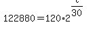 122880+=+120%2A2%5E%28t%2F30%29