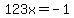 123x=-1