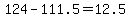124+-111.5+++=+12.5