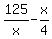125%2Fx+-+x%2F4
