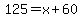 125=x%2B60