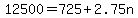 12500=725%2B2.75n