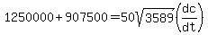 1250000%2B907500=50sqrt%283589%29%28dc%2Fdt%29