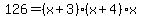 126=%28x%2B3%29%2A%28x%2B4%29%2Ax