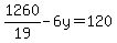 1260%2F19-6y=120