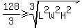 128%2F3+%3E=+root%283%2C+L%5E2W%5E2H%5E2%29