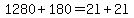 1280%2B180=2l%2B2l