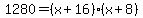 1280=%28x%2B16%29%28x%2B8%29