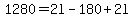 1280=2l-180%2B2l