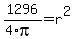 1296%2F%284%2Api%29=r%5E2