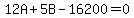 12A+%2B+5B+-+16200+=+0