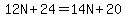 12N%2B24=14N%2B20