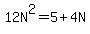 12N%5E2=5%2B4N
