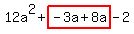 12a%5E2%2Bhighlight%28-3a%2B8a%29-2