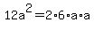 12a%5E2+=+2%2A6%2Aa%2Aa