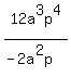 12a%5E3p%5E4%2F%28-2a%5E2p%29