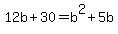 12b%2B30=b%5E2%2B5b
