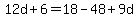 12d%2B6=18-48%2B9d