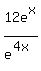 12e%5Ex%2Fe%5E%284x%29