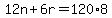 12n%2B6r=120%2A8