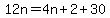 12n=4n%2B2%2B30