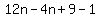12n-4n%2B9-1