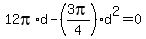 12pi%2Ad-%283pi%2F4%29d%5E2=0