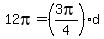 12pi=%283pi%2F4%29d