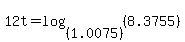 12t+=+log+%28%281.0075%29%2C+%288.3755%29%29