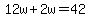 12w%2B2w=42
