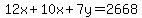 12x%2B10x%2B7y=2668