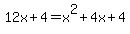 12x%2B4=x%5E2%2B4x%2B4