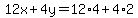 12x%2B4y=12%2A4%2B4%2A2