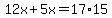 12x%2B5x=17%2A15